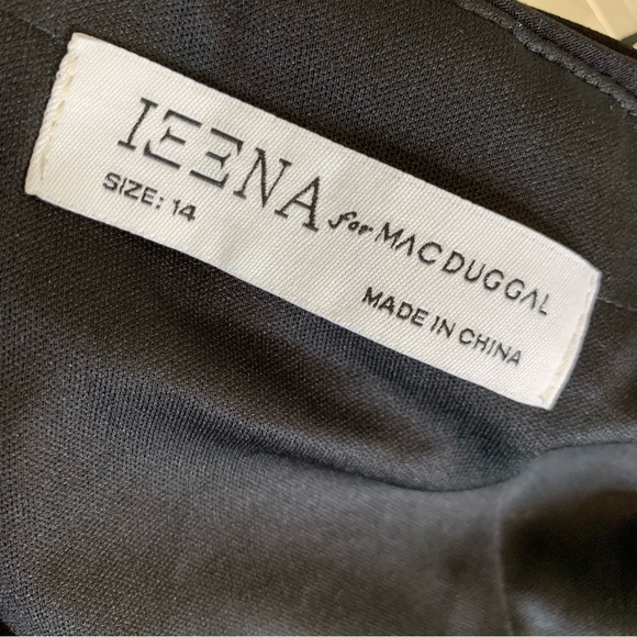 MAC DUGGAL IEENA Drop Shoulder Long Sleeve Column Formal Gown Black Size 14 NWT - Picture 8 of 12